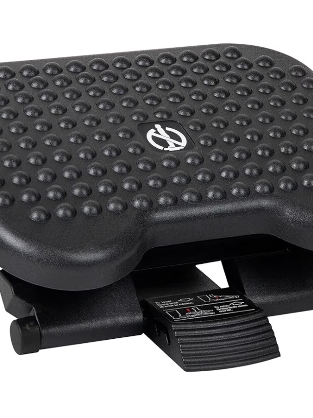 Under-Desk Foot Rest with Raised Grip Surface - Black
